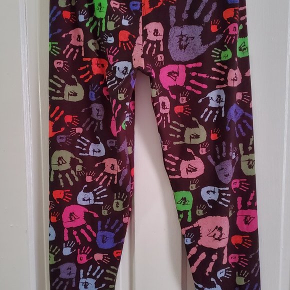 Buttery Soft Colorful Hand Print High Waist Leggings - Picture 2 of 9